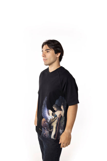 Playera Oversize Raglán Hombre - Œdipe et le Sphinx